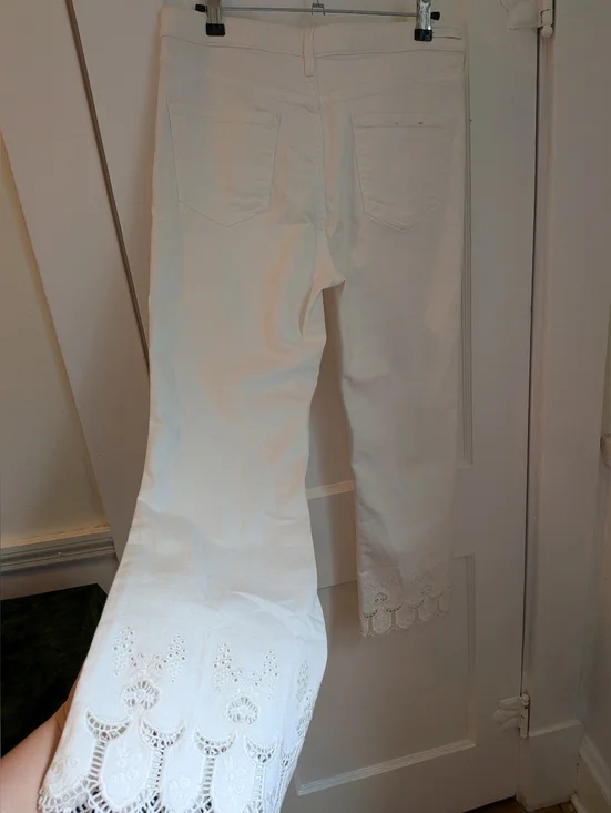 NWT Anthropologie Pilcro High-Rise Cropped Flare White Jeans - Size 29 - Picture 9 of 10